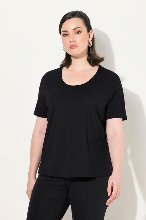 Actual product image Ulla Popken Modal Blend Short Sleeve Scoop Neck Tee (50, 52)