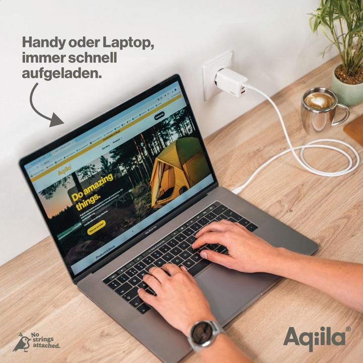 Productafbeelding Aqiila Chargebird W3 - GaN Muurlader, 65W PD - Wit (65 W, 3 ports)