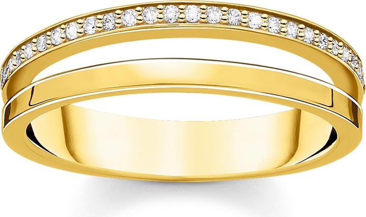 Immagine prodotto Thomas Sabo Anello doppio pietre bianche oro (58, 925 Argento)