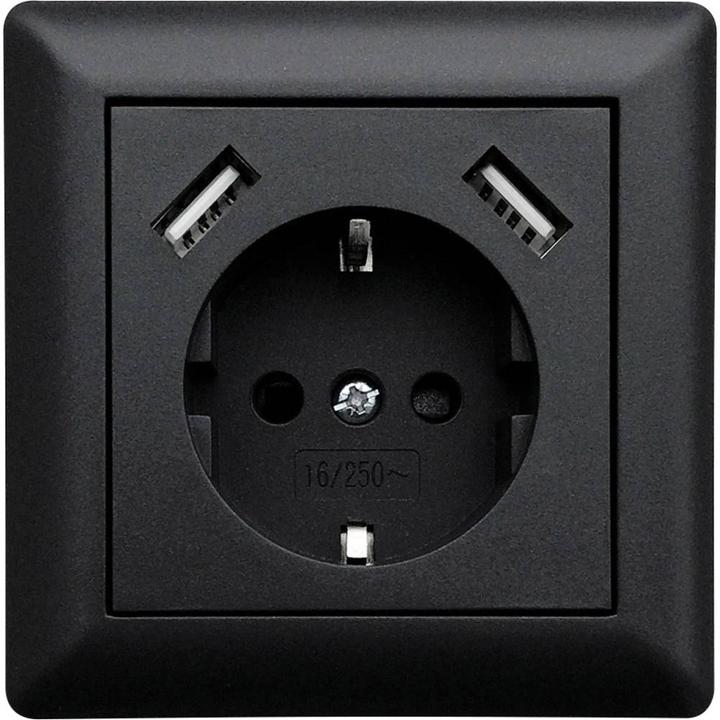 Actual product image LEDmaxx 2xUSB grounded socket 20 mA