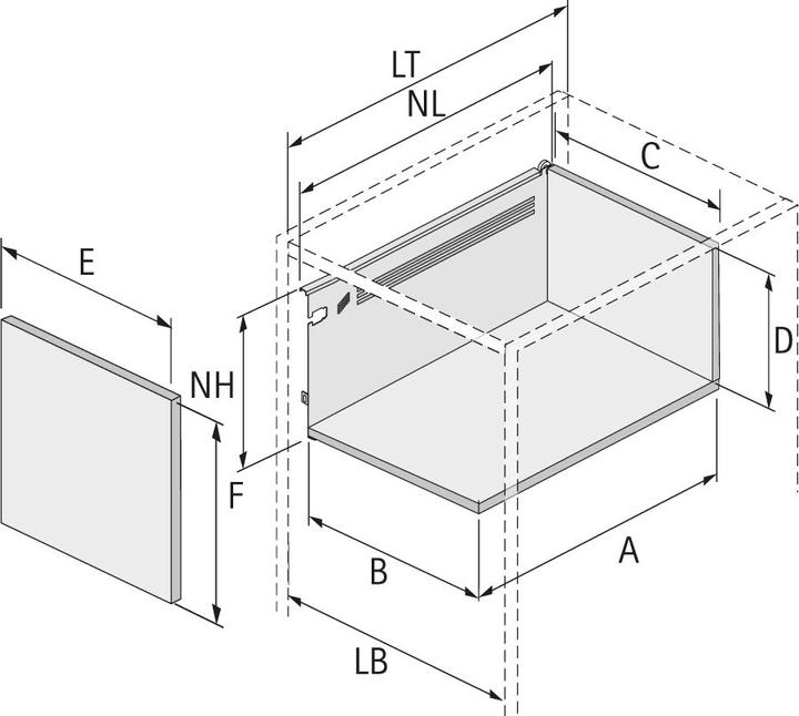Produktbild Hettich Schubkastenset Teilauszug MultiTech