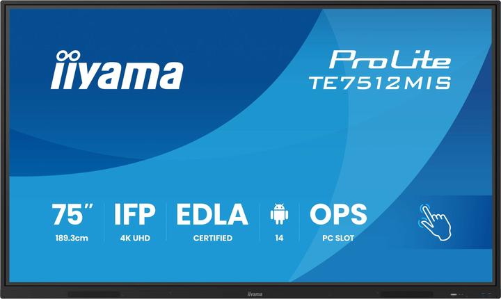 Image du produit iiyama 75" iiWare13E, Android 14, EDLA/non-EDL (3840 x 2160 pixels, 75")