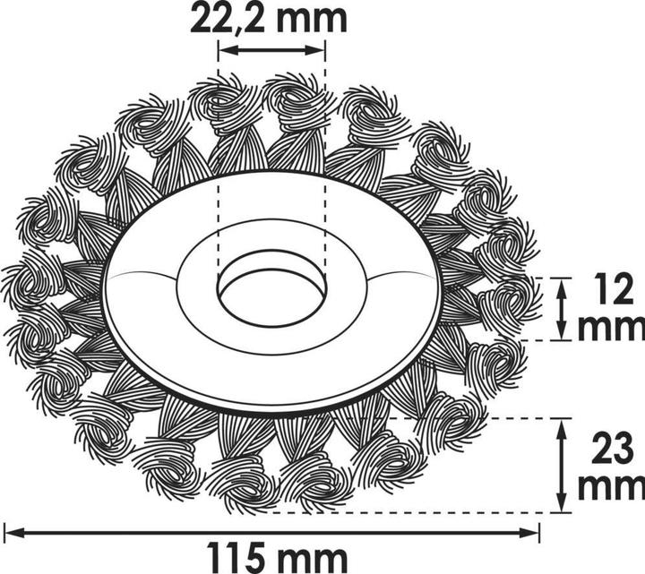 Actual product image Vigor Disc brush for angled slot 115 mm