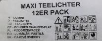 Produktbild Jean Products Gies 12 Maxi-Teelichter für Gastronomie, 10 Stunden Brenndauer (12 Stk.)