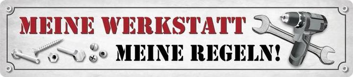 Tin Sign My Workshop My Rules (46 x 10 cm)