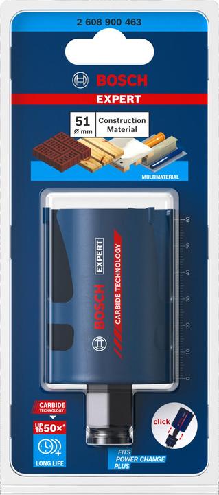 Produktbild Bosch Professional Zubehör EXPERT Construction Material Lochsäge, 51 x 60 mm (51 mm)
