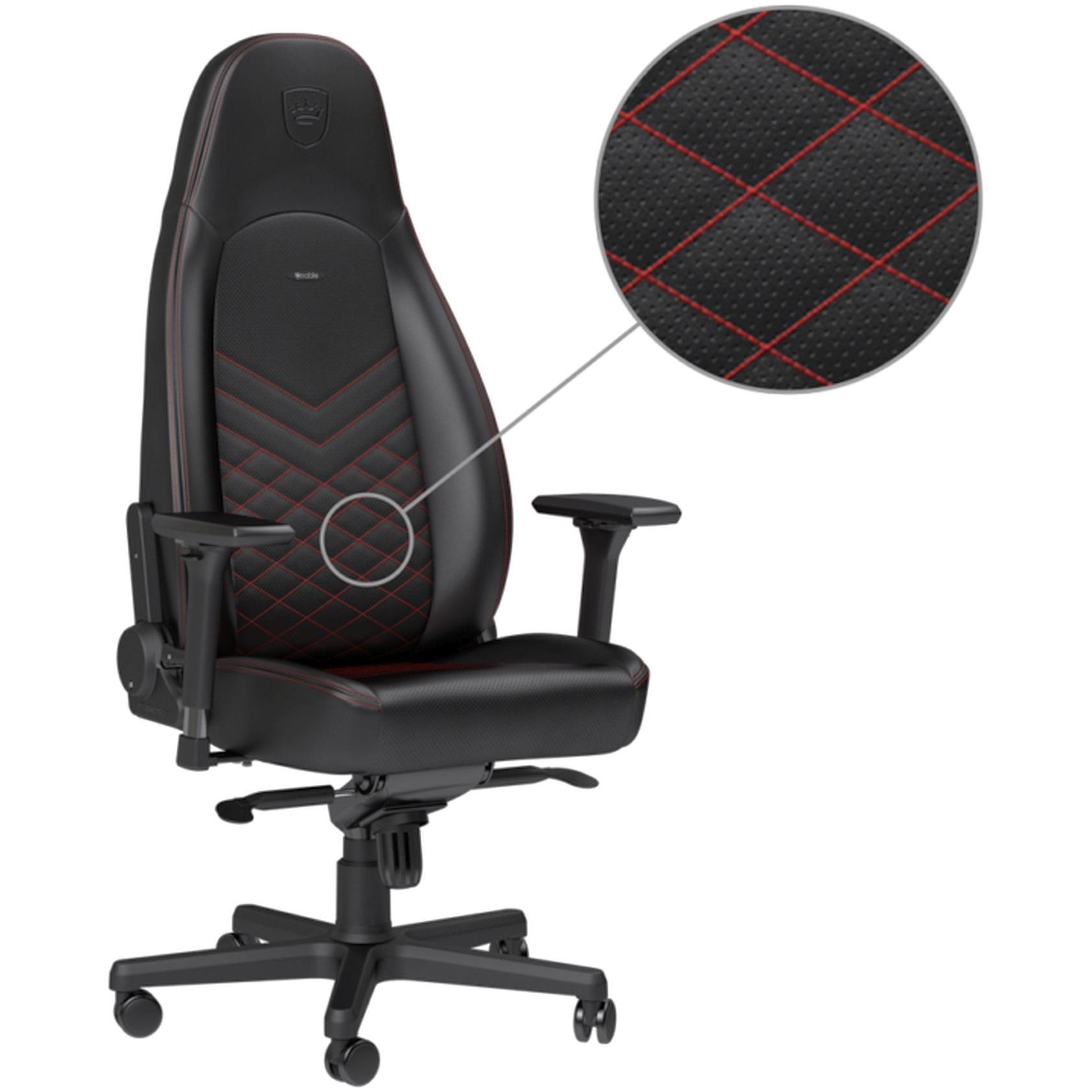 noblechairs Icon, Gaming Stuhl, Schwarz, Rot