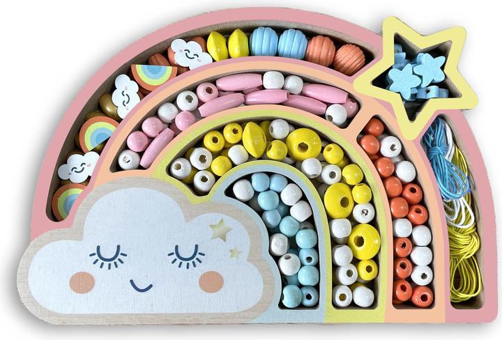Image du produit Sycomore COFFRET PERLES BOIS ARC-EN-CIEL 180PCS (FR-DE-IT)