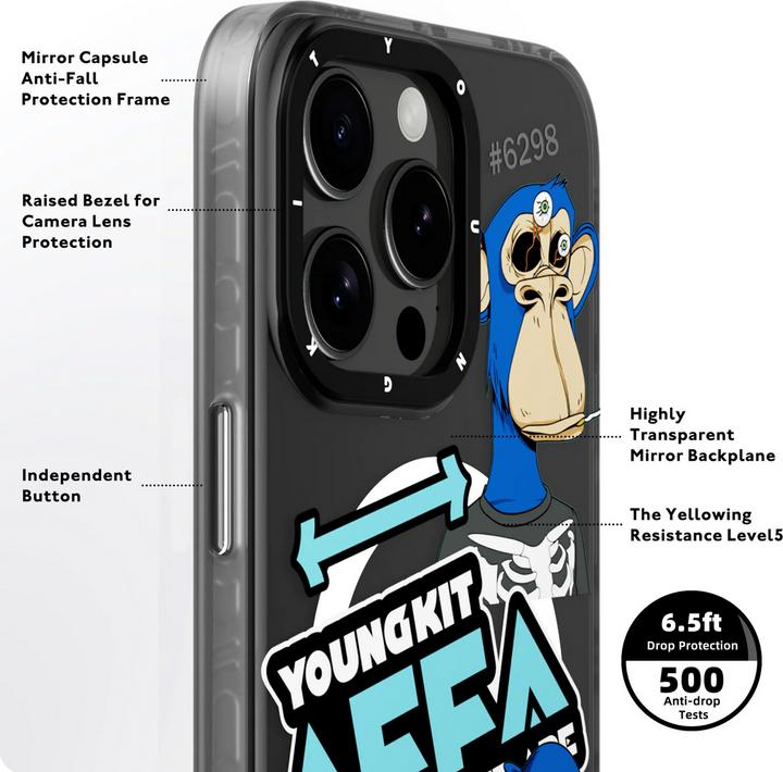 Produktbild Youngkit Hülle Funny BoredApe (@BAYC) mit Magsafe (Apple iPhone 15 Pro)