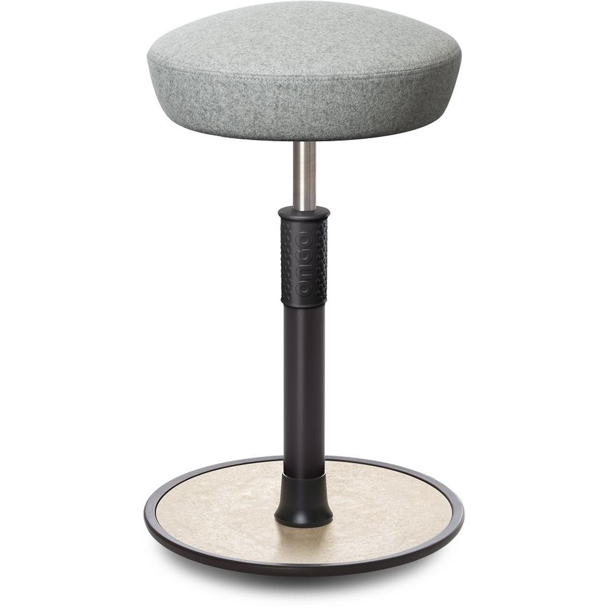 Ongo, Bürostuhl, Sitz- Stehhocker Free Tall Hutsitz kvadrat Divina Mel. h.grau schwarz /creme