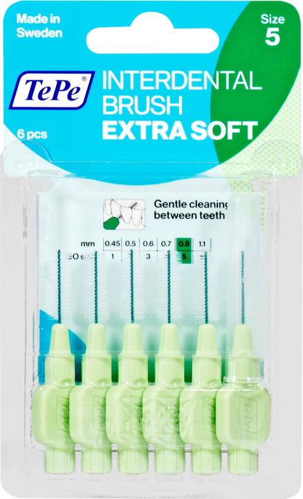 Produktbild TePe Interdental Brush 0.8mm x-soft grün (6 x, 0.80 mm)