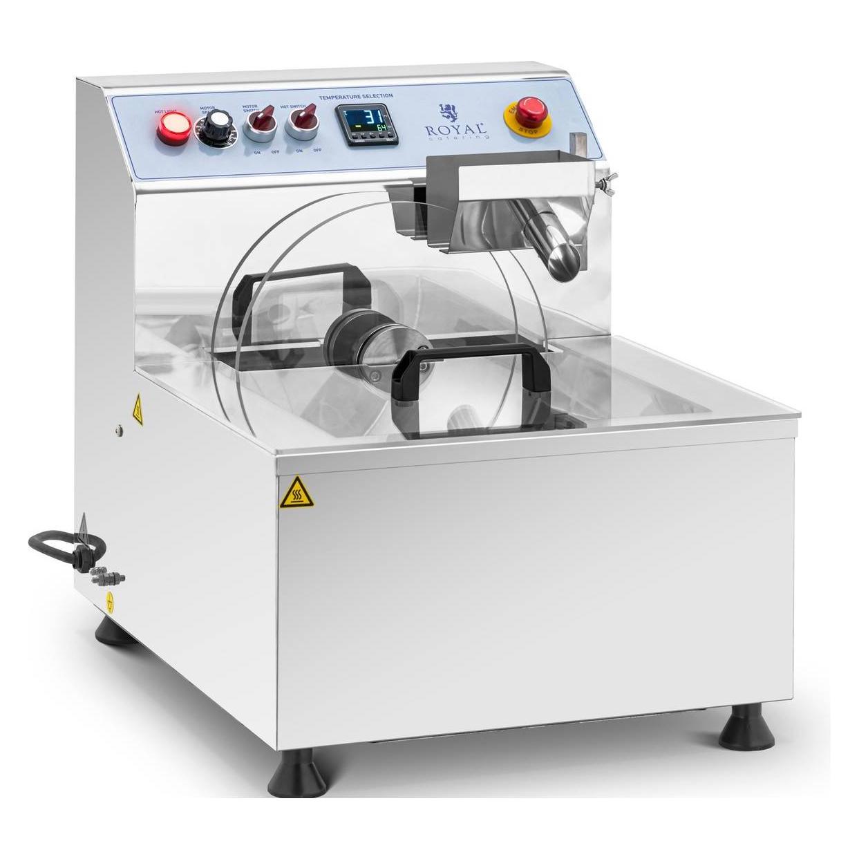 Royal Catering Temperatrice Per Cioccolato - Acciaio Inox - 1.200 W - 8 L -, Leuke Keuken, Zilver