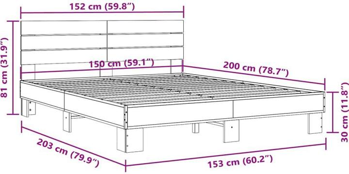 Produktbild vidaXL Bettgestell (150 x 200 cm)