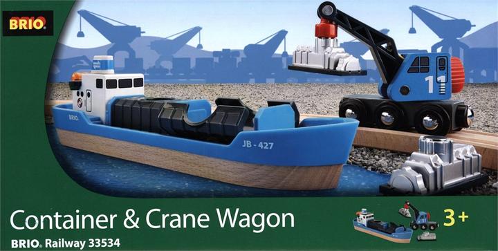 Productafbeelding Brio Containerschip met kraanwagen