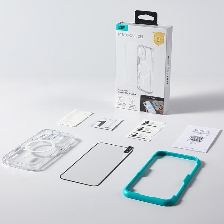 Produktbild ESR Classic Hybrid Halolock MagSafe Case + Tempered Glass (Apple iPhone 16)