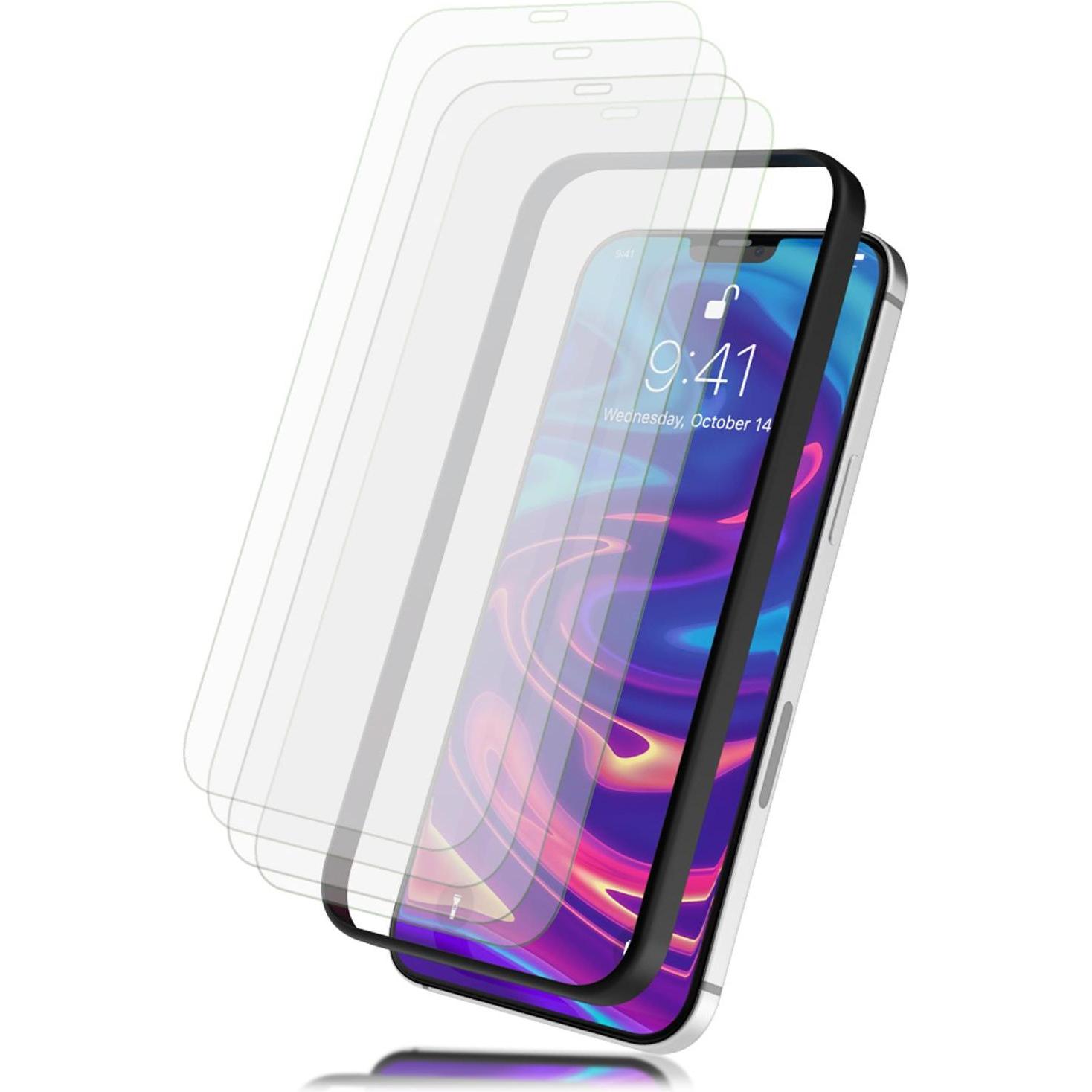 Nalia 4x Schutzglas & 1x Schablone (4 Stück, Apple iPhone 12 mini), Smartphone Schutzfolie, Transparent