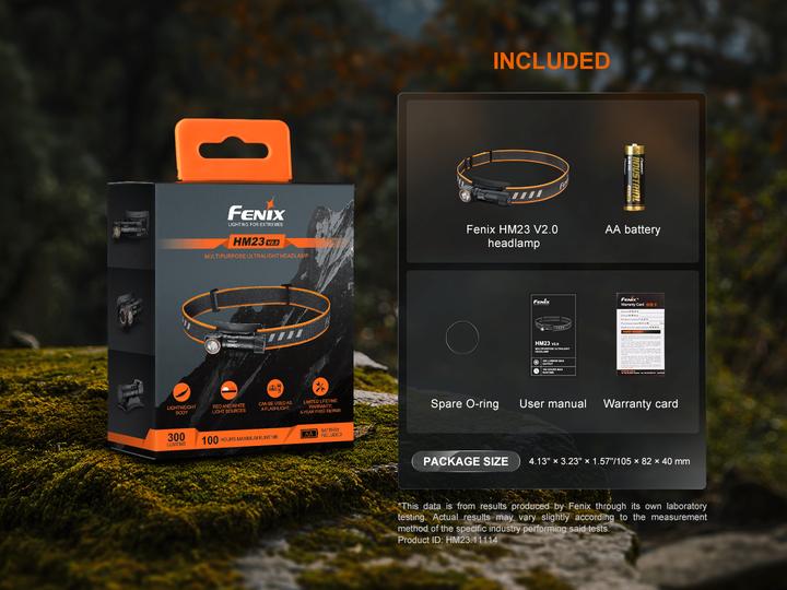 Actual product image Fenix HM23 V2.0 Compact Lightweight Multi-Purpose Head Torch (300 lm)