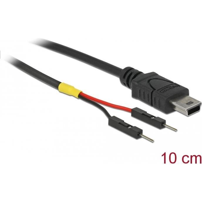 Delock USB Stromkabel Mini-B auf 2 x Pfostenstecker einzeln Strom 10 cm (0.10 m), Stromkabel