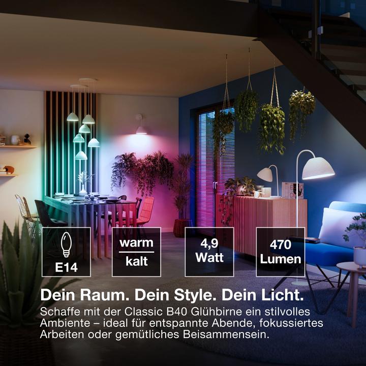 Produktbild Osram SMART+ MATTER CLASSIC shapes Multicolor 4.9W 827...865 Multicolor E14 SINGLE PACK (E14, 470 lm, 1x)