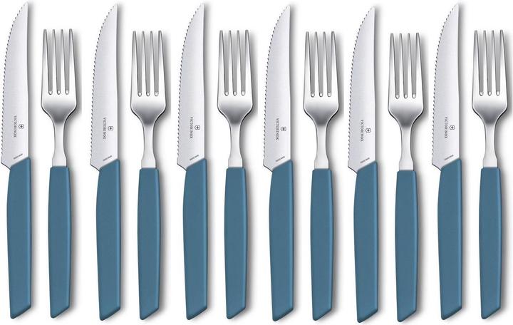 Victorinox Besteck-Set Swiss Modern 12-teilig, Blau (12 Stk., Besteck Set)
