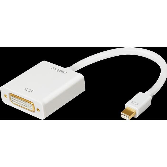 Thumbnail - LogiLink Mini DisplayPort zu DVI (DVI, 15 cm), Data + Video Adapter, Weiss