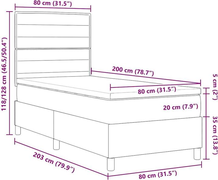 Produktbild vidaXL Boxspringbett (80 x 200 cm)