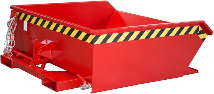 Produktbild eurokraft pro MINI Späne-Kippbehälter, niedrige Bauhöhe, Volumen 0,46 m³, rot RAL 3000 (460 l)