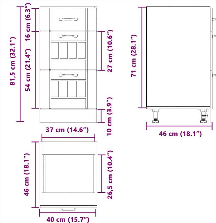 Immagine prodotto vidaXL Madlene (40 x 46 x 81,5 cm)