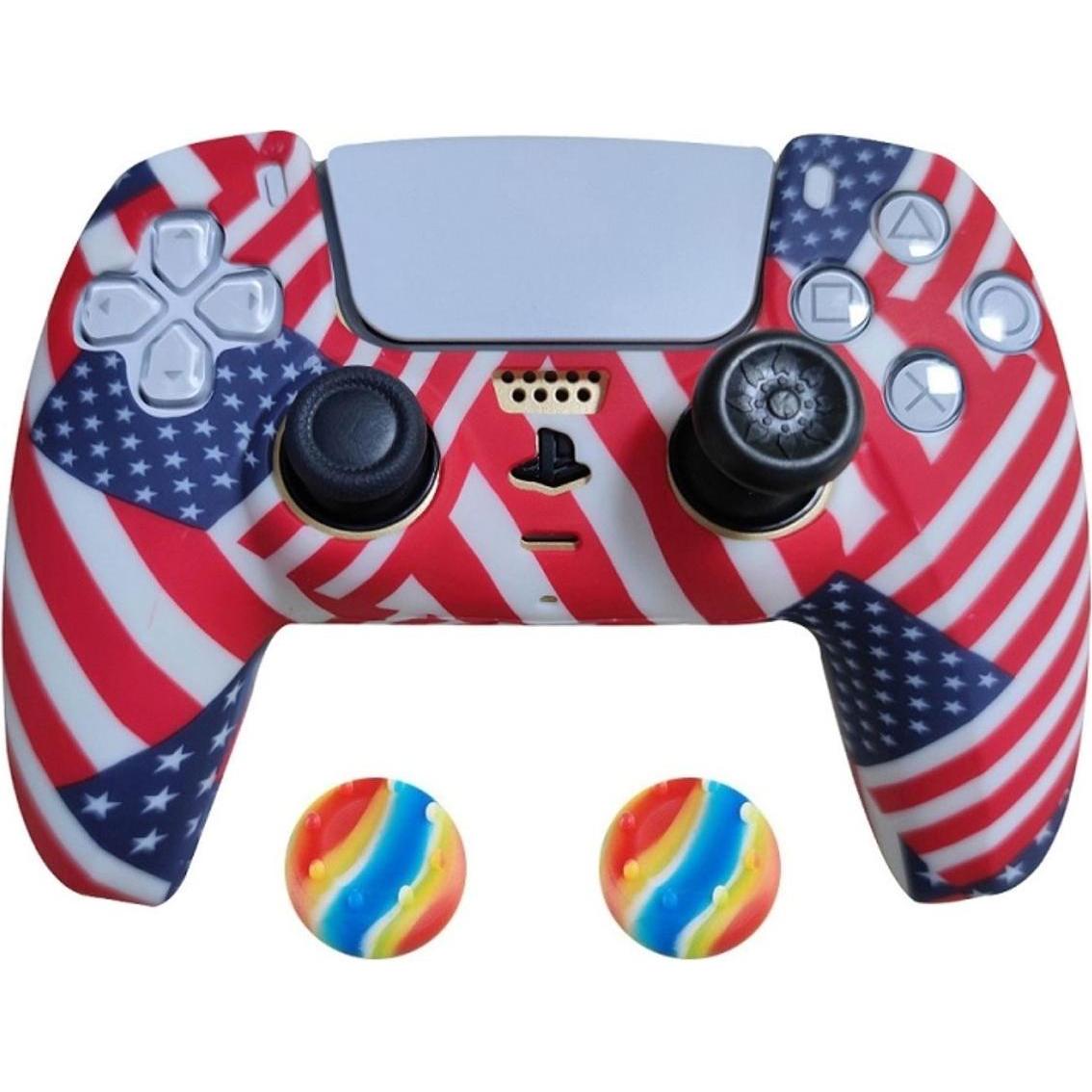 König Design 2 x Schutzhülle für Playstation 5 DualSense Controller Skin Silikon Schutz Motiv (Playstation Classic), Gam...