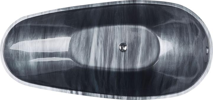Produktbild Beliani Badewanne freistehend schwarz Marmor Optik 170 x 80 cm RIOJA (178 l, 170 cm, 80 cm)
