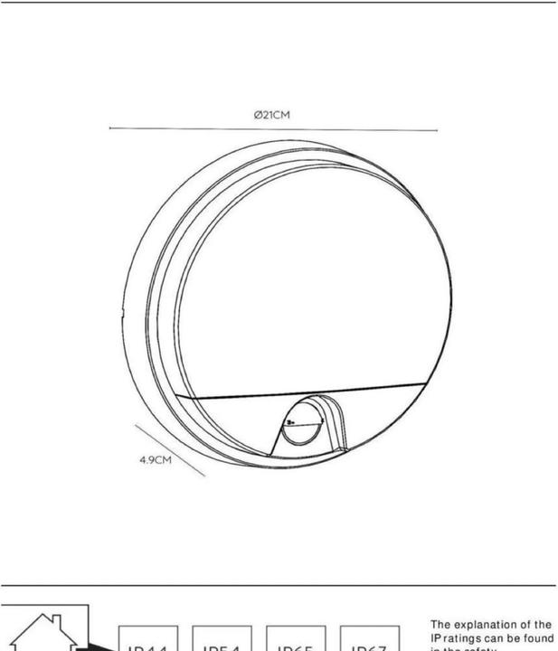 Actual product image Lucide Hups Ir (1000 lm, IP54)
