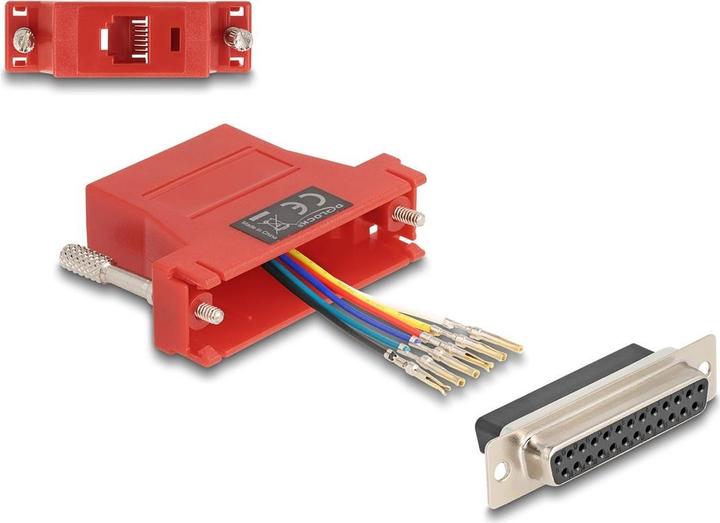 Actual product image Delock 67099 - D-Sub 25 pin female to RJ12 female mounting kit red