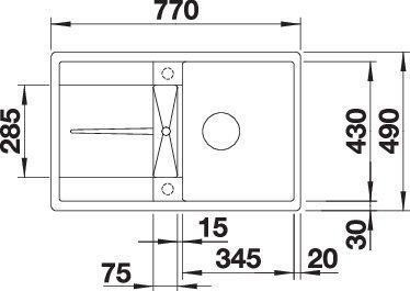 Image du produit Blanco METRA 45 S-F (77 cm, 49 cm)