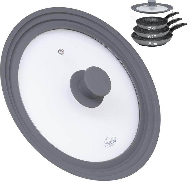 Produktbild Stoneline 14330 Universal glass lid for 24/26/28 cm (28 cm, Glas, Kunststoff)