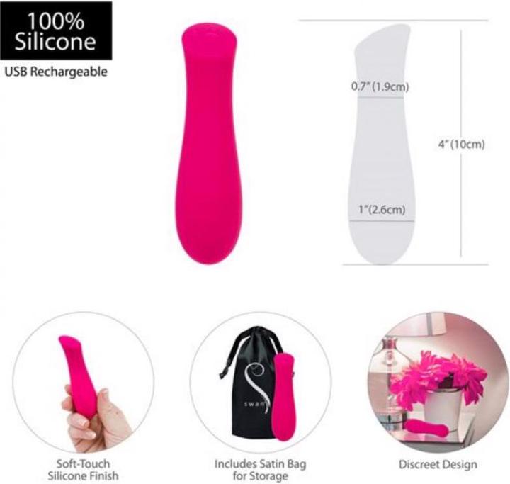 Actual product image Swan Vibes Mini Swan Rose Vibrator Pink