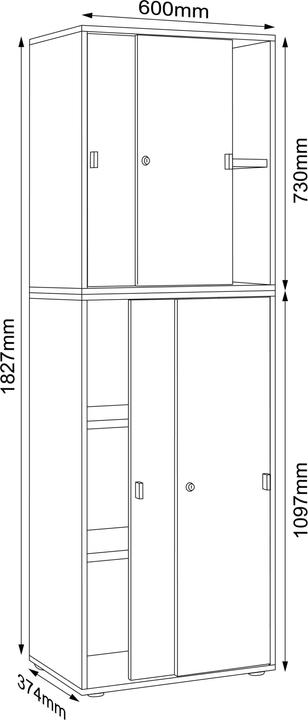 Nutritional values and ingredients VCM Salia office cupboard with 5 sliding doors B60