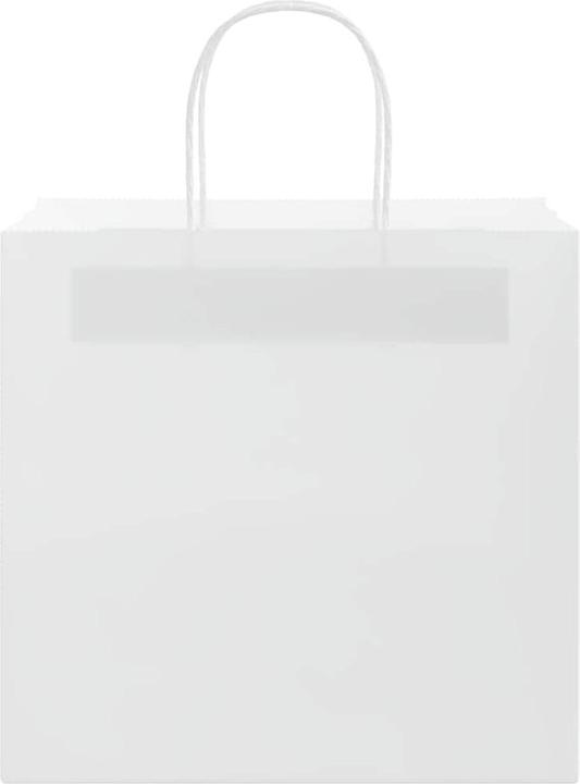 Produktbild vidaXL Kraftpapiertüten 250 Stk. mit Henkel Weiss 26x17x25 cm Papiertüte (Geschenktüte, 250 x)