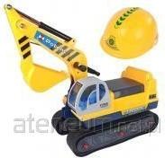 Actual product image Lean Toys Didelis ekskavatorius ir statybinis šalmas geltonas