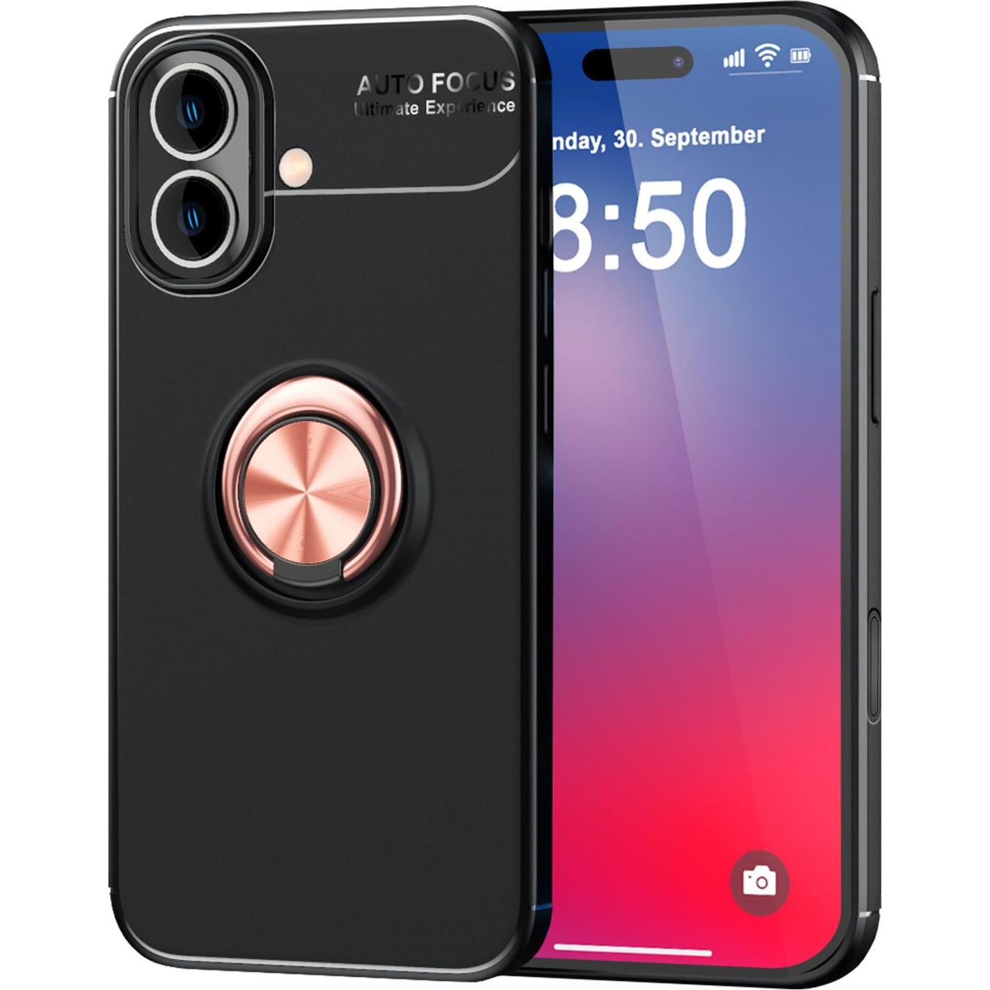 Nalia Matte Ring Silikon Hülle (Apple iPhone 16 Plus), Smartphone Hülle, Rosa