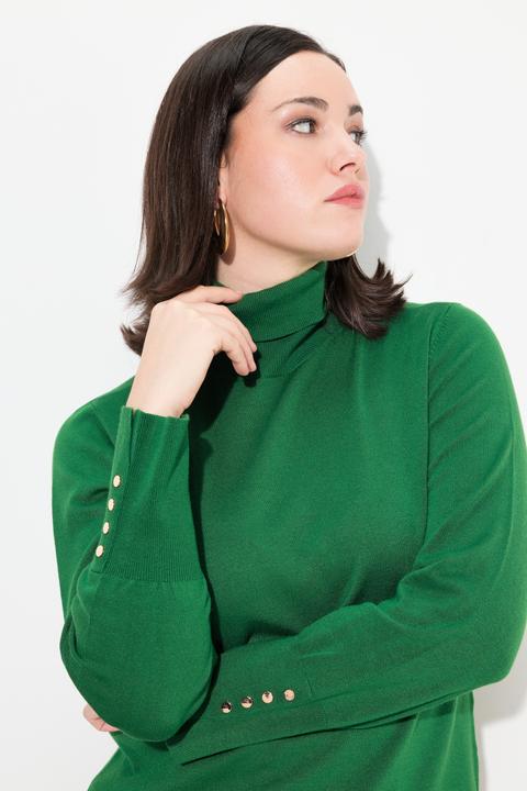 Produktbild Ulla Popken Pullover, Rollkragen, Zierknöpfe, Langarm (42, 44)