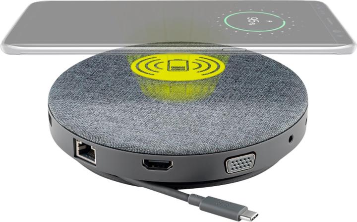 Produktbild Goobay USB-C 27,90cm (11") 1 Multiport Dock mit Wireless Fast Charging und Power Delivery 100 W (Docking Port, 1 Port)