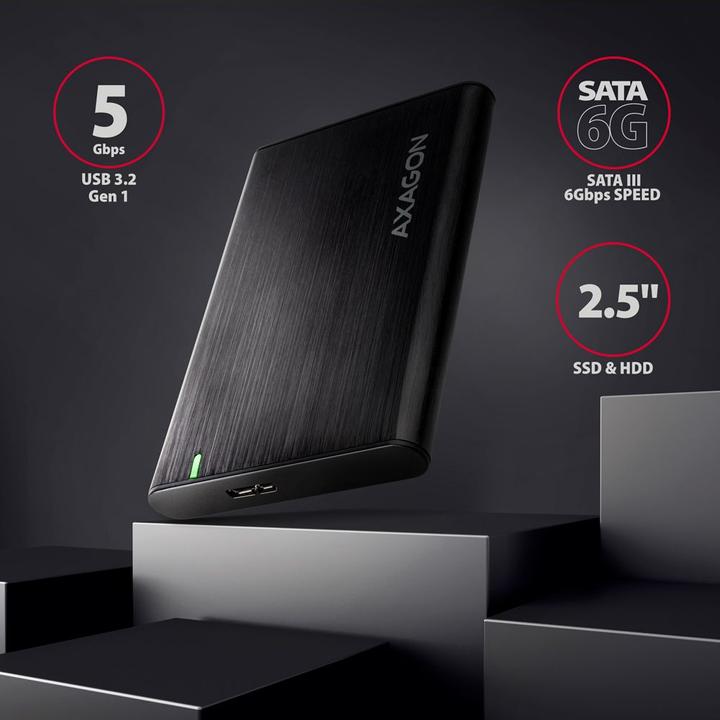 Actual product image Axagon EE25-A6M USB3.0 - SATA 6G 2.5" external hard drive enclosure (2.5")