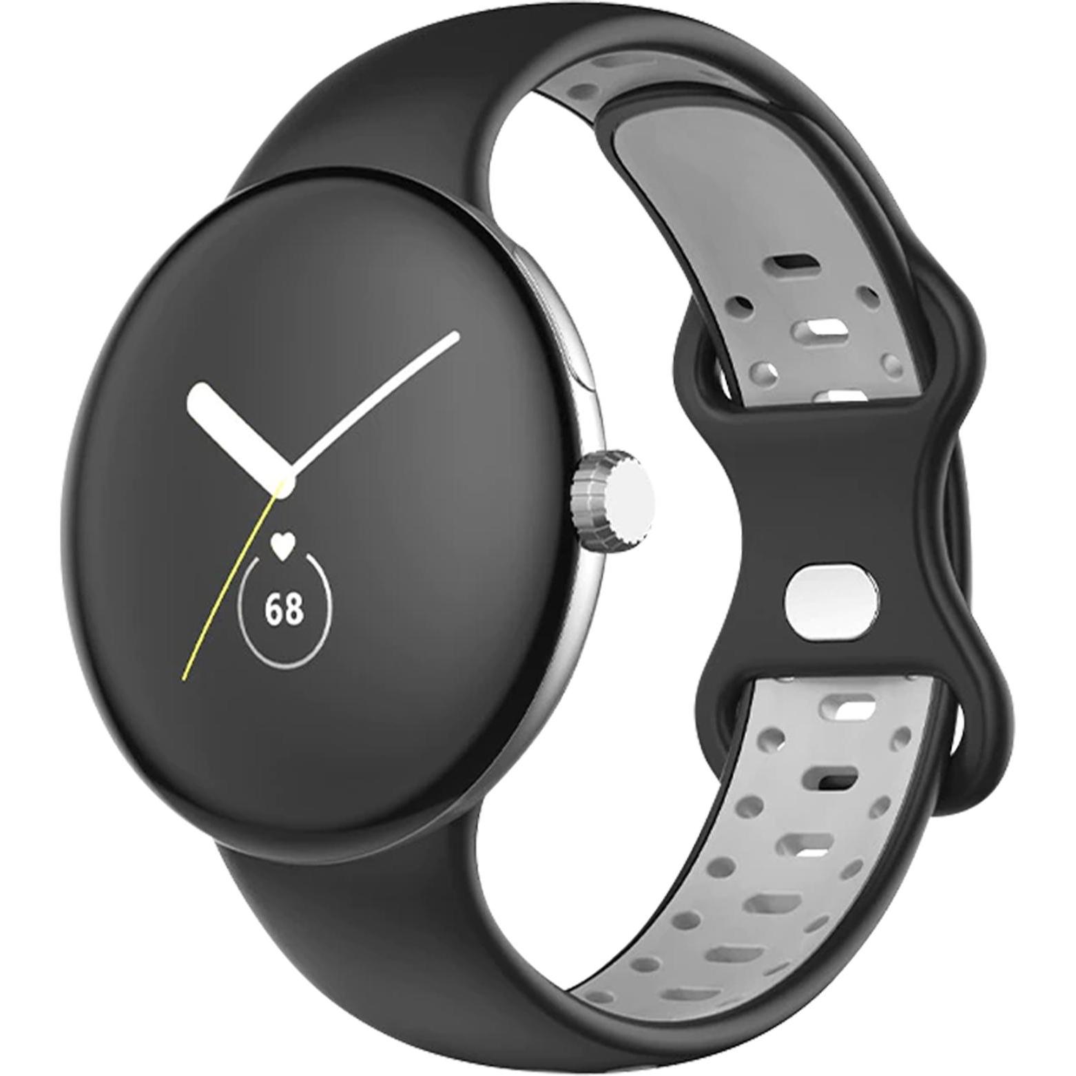 Avizar Ersatzarmband (Weiches Silikon, Google Pixel), Uhrenarmband, Grau