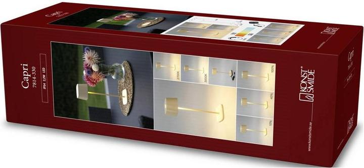 Actual product image Konstsmide Akku-Tischleuchte Capri LED 2700/3000K, Dimmbar Sand (180 lm)