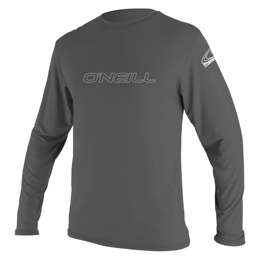 O'Neill, Herren, Badeshirts, Basic Skins L/S Sun Shirt- Gra, Grau, (S)