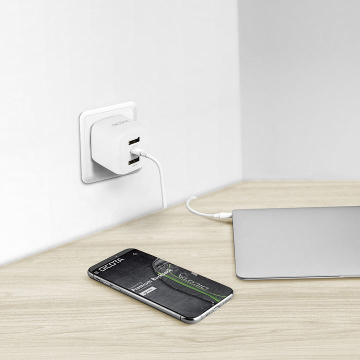 Image du produit Dicota Chargeur mural GaN à 3 ports (32W) UE noir (32 W)