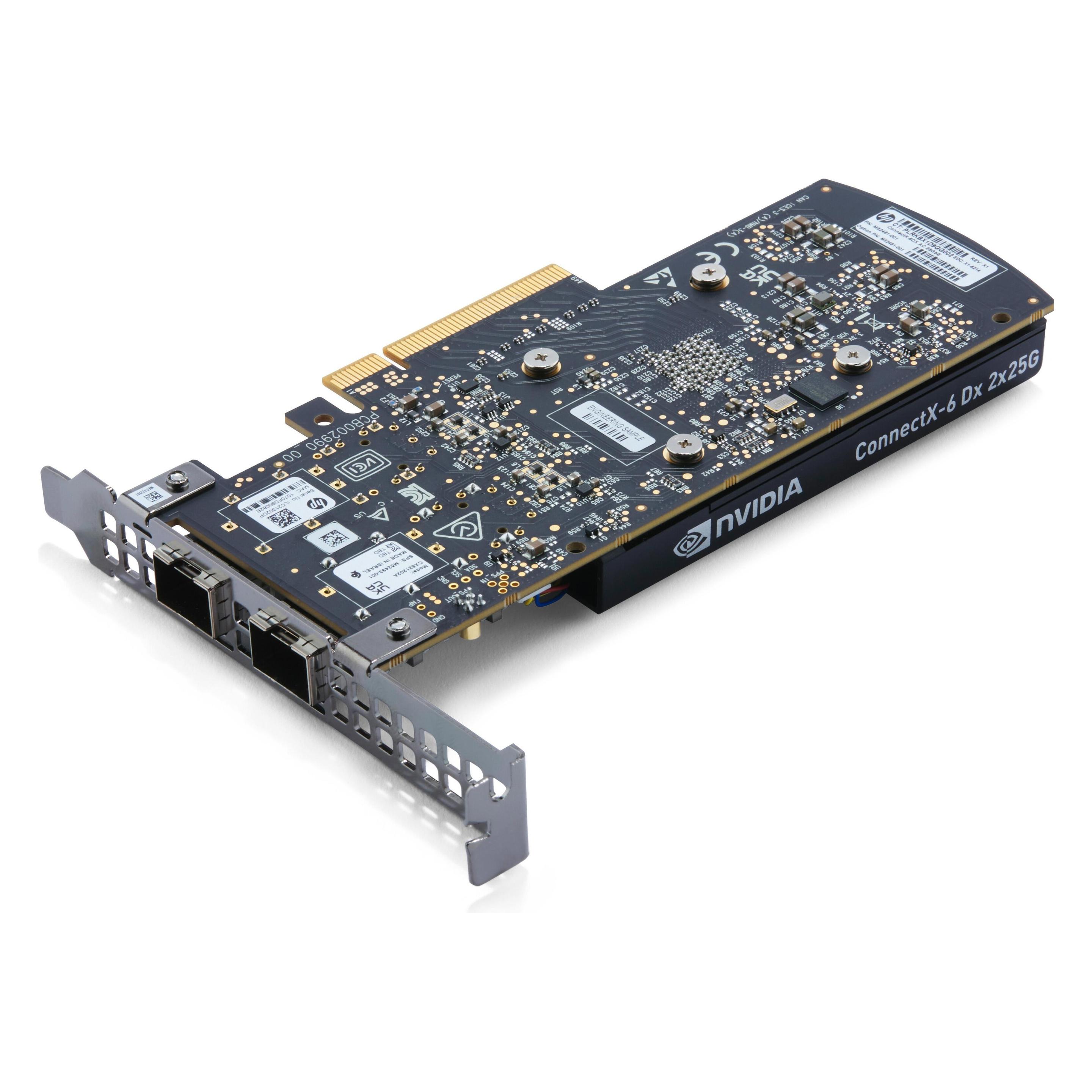 HP NVIDIA Mellanox ConnectX-6 LX (PCIe), Netzwerkkarte, Silber, Schwarz