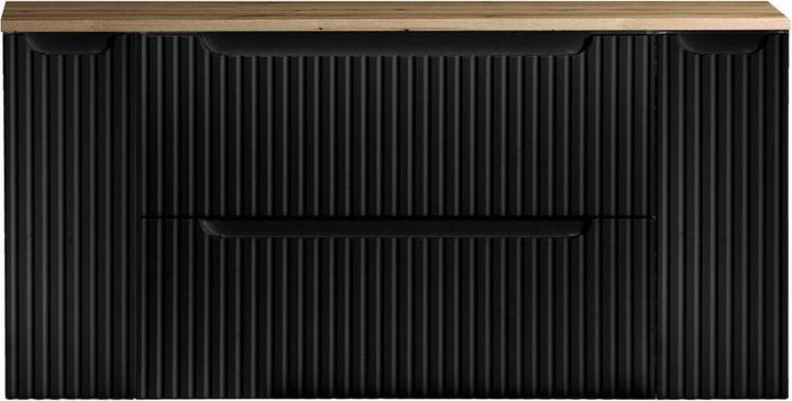 Produktbild En.Casa Waschtisch Newport 120x60x40 cm Schwarz/Eichenoptik