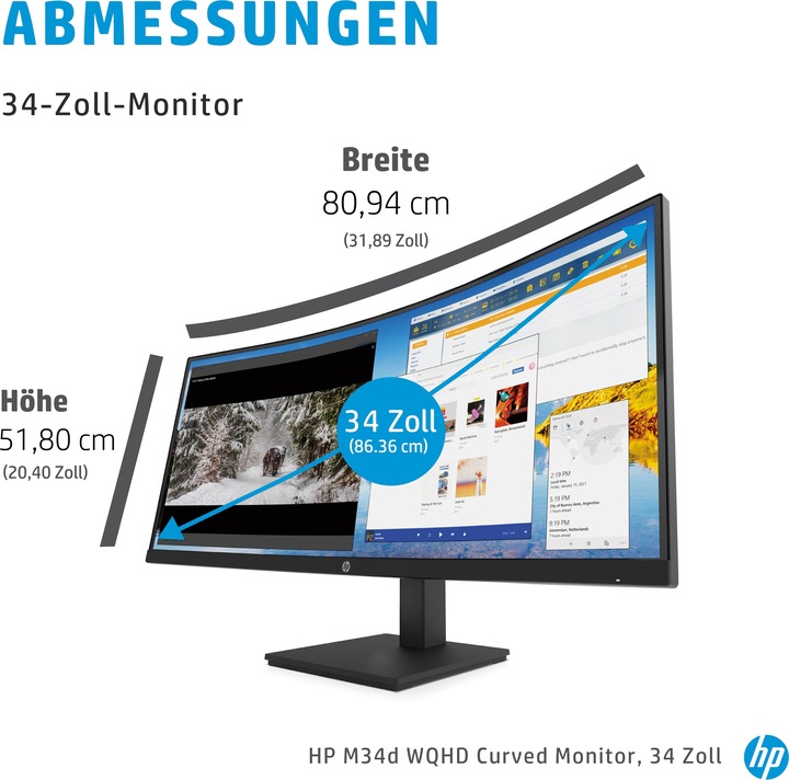 Produktbild HP M34d (3440 x 1440 Pixel, 34")