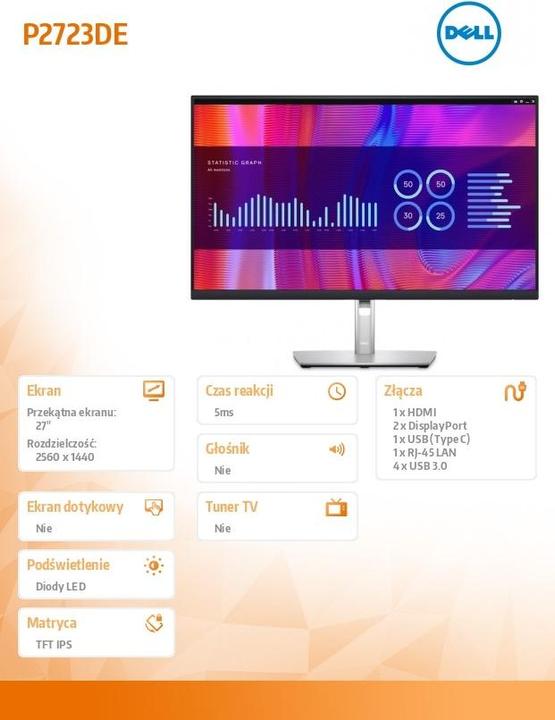 Productafbeelding Dell P2723EN (2560 x 1440 pixels, 27")